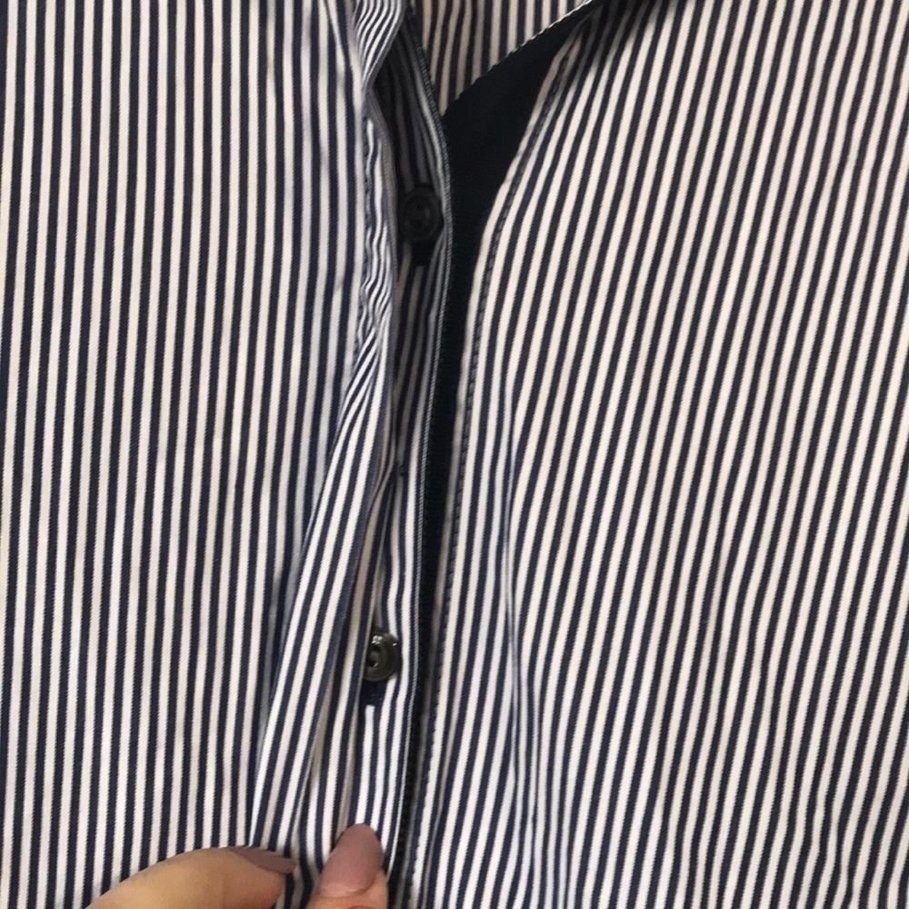 J. Crew Endless shirt blue stripe tunic top button front size 0 or small - Picture 5 of 12